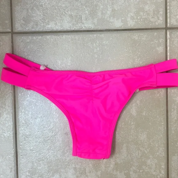 Island Love, hot, pink bikini bottoms, Sz. Large (9-11), 2 straps on sides, NWT - Picture 2 of 10